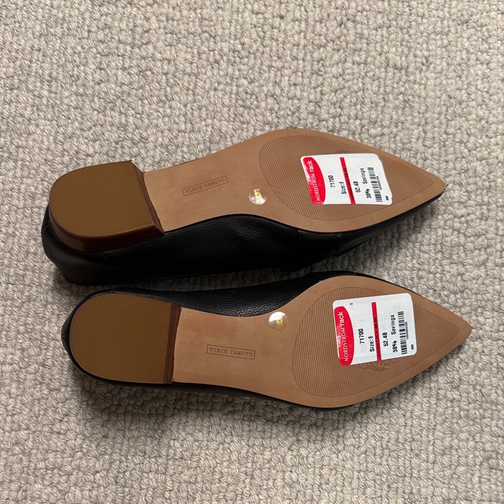 Vince Camuto Black Pointed-Toe Leather Loafers - Picture 3 of 3